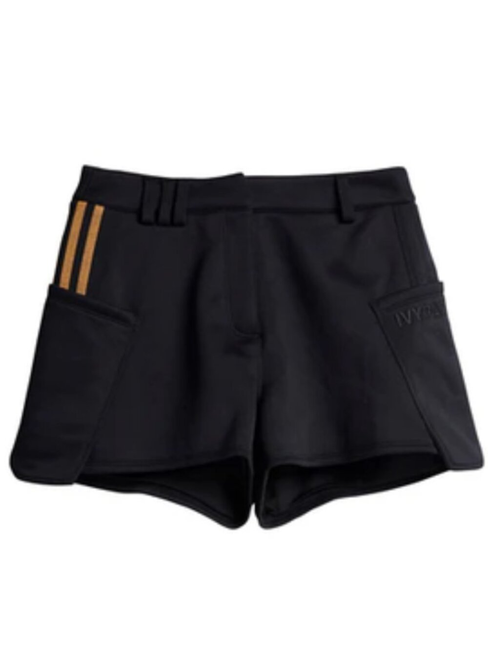 ADIDAS x Ivy Park Suit Shorts Beyonce 3 Stripes Sporty Tuxedo Pique Black Mesa S - Picture 2 of 16